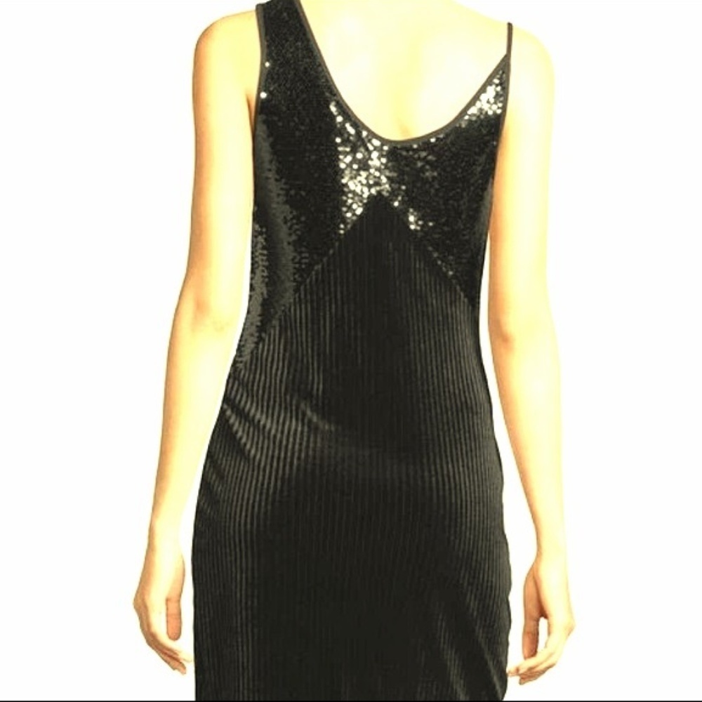 Free Generation Black Shift Dress Sequined Velvet